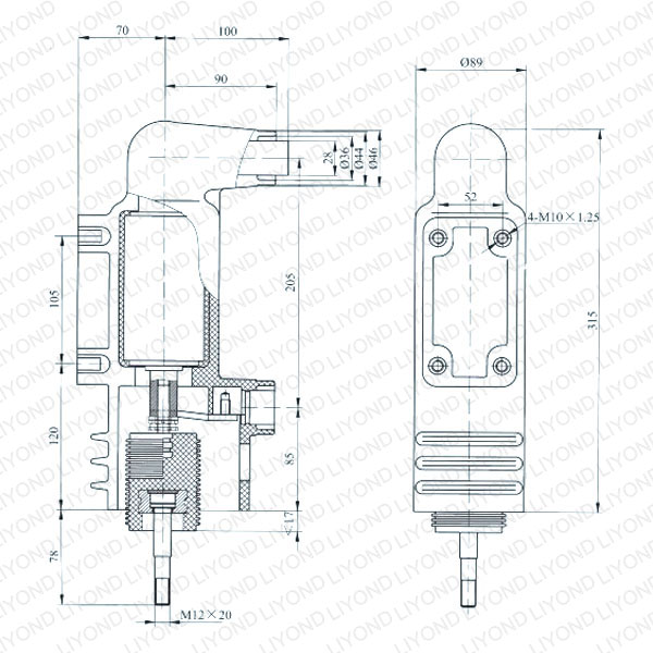 drawing Epoxy embedded poles for vacuum circuit breaker EEP4-12-630-16
